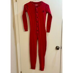 Lazy One children’s size 12 red union suit one piece pajama thermal bear